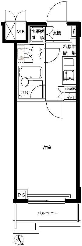 ルーブル上池台弐番館(1K/1階)の間取り写真