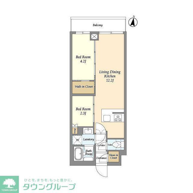 アジールコート練馬中村橋(2LDK/2階)の間取り写真