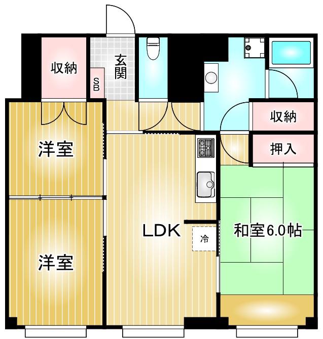 那古野ビル北館(3LDK/3階)の間取り写真