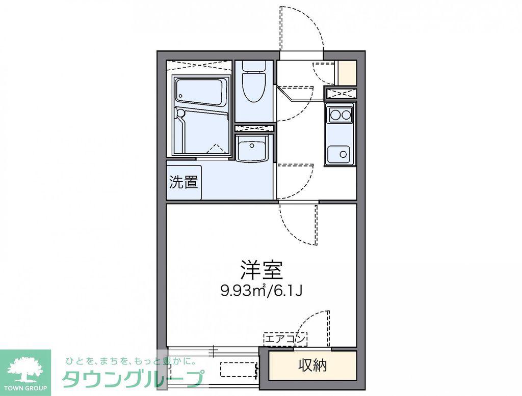 レオネクストグリーンヒルズ(1K/2階)の間取り写真