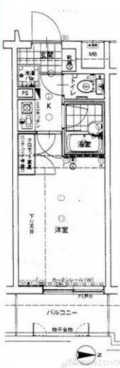エスリード新大阪第8(1K/8階)の間取り写真