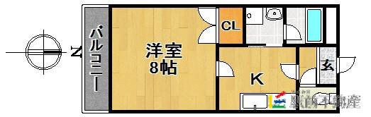 サクセス75(1K/4階)の間取り写真