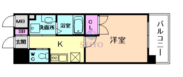 LUMINOUS蛍池(1K/4階)の間取り写真