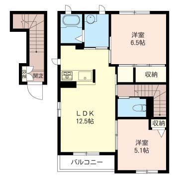 エスポワール A棟(2LDK/2階)の間取り写真