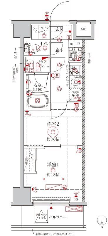 クレイシアIDZ王子フォレストヒルズ(2K/2階)の間取り写真