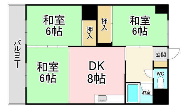 ダルマックスビル(3DK/3階)の間取り写真