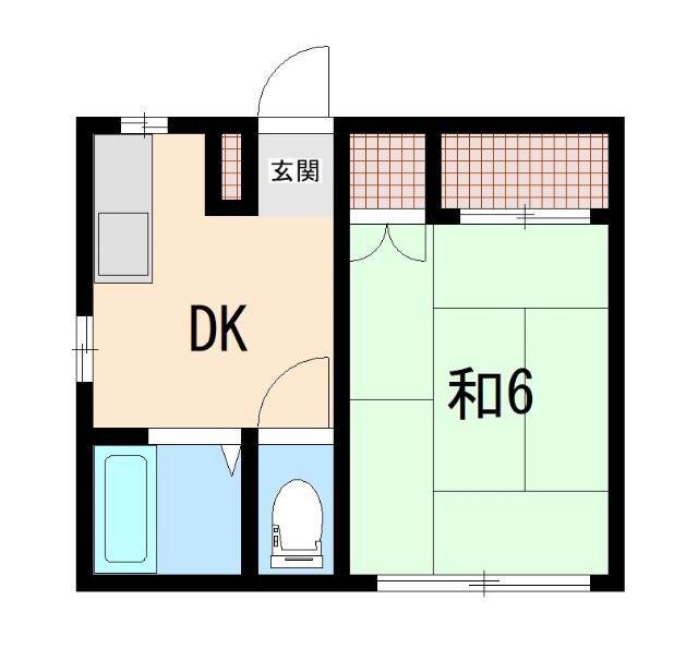 メゾン宇田川(1DK/1階)の間取り写真