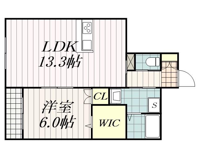 PICOT-TERRACE(1LDK/1階)の間取り写真