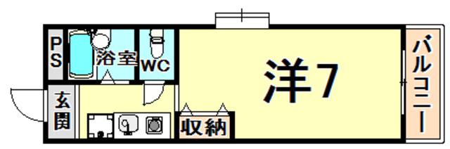 ハイツコンフォート(ワンルーム/2階)の間取り写真