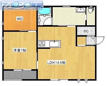 ヴィラスイート(1LDK/2階)の間取り写真