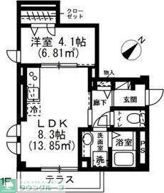 ENCANTO(1LDK/1階)の間取り写真