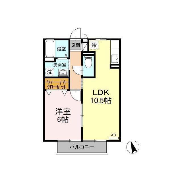 D-ROOM 久時良ハイツ(1LDK/1階)の間取り写真