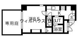 エヌエムスワサント(1K/1階)の間取り写真