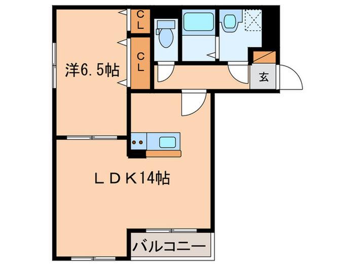 ハートフルM AIM(1LDK/3階)の間取り写真