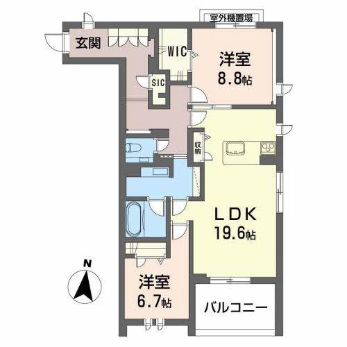エスポワ ルミエール(2LDK/3階)の間取り写真