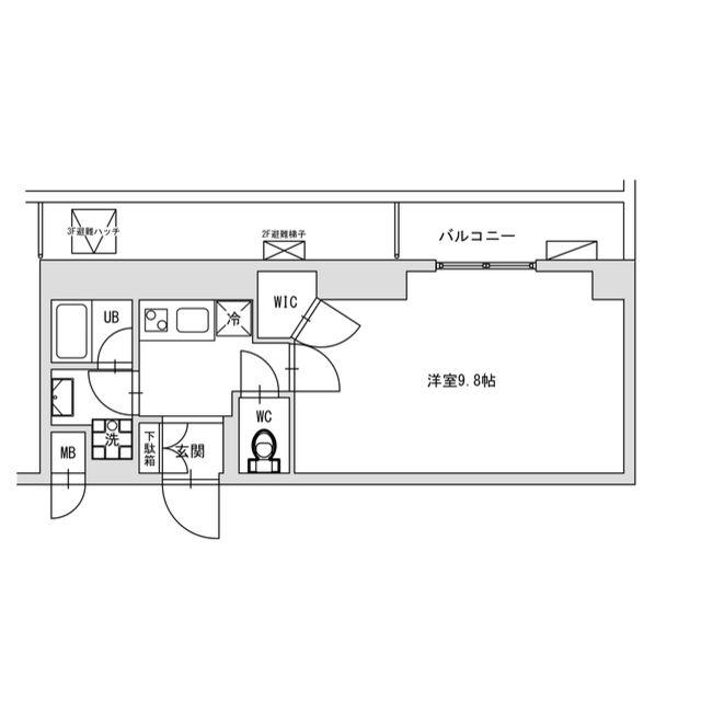 TLRレジデンス町田(1K/2階)の間取り写真