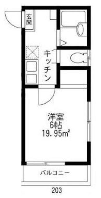 白鷺ハウス(1K/2階)の間取り写真