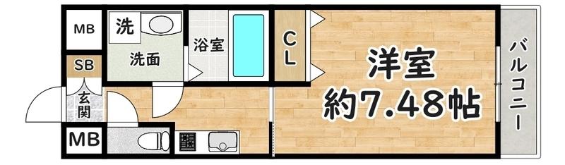 CROUD尼崎(1K/8階)の間取り写真