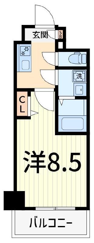 GENOVIA青砥II(1K/1階)の間取り写真