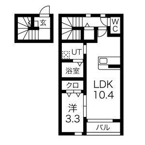 CREATION上柴崎(1LDK/2階)の間取り写真