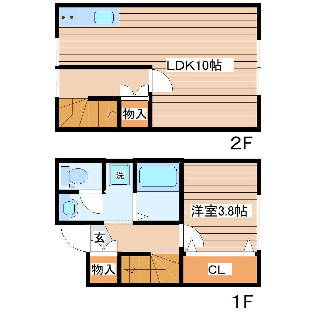スカイピア(1LDK/1階)の間取り写真