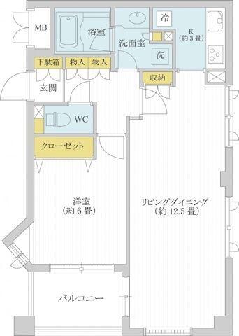 AZ小石川(1LDK/4階)の間取り写真