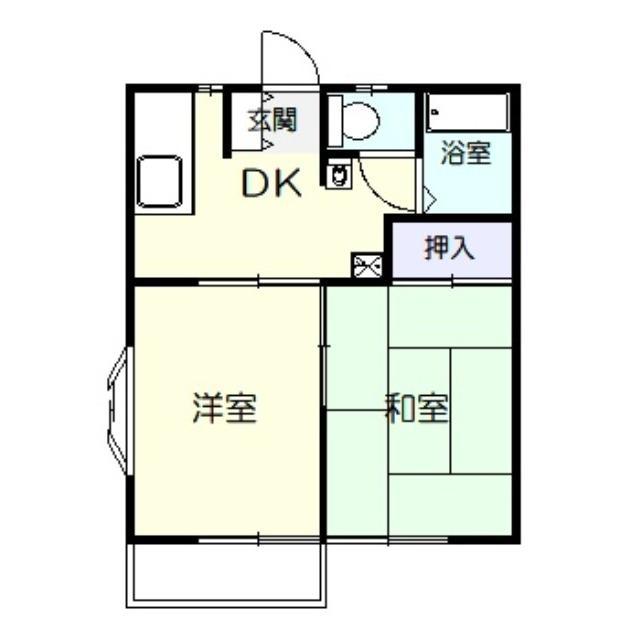 エステート連取(2DK/2階)の間取り写真