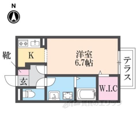 FLORE(1K/1階)の間取り写真