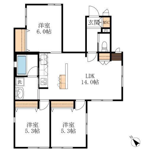 VILLA CAMPANA(3LDK/1階)の間取り写真