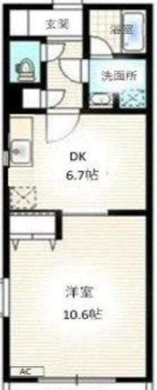 レキシントンマンション安行(1DK/1階)の間取り写真