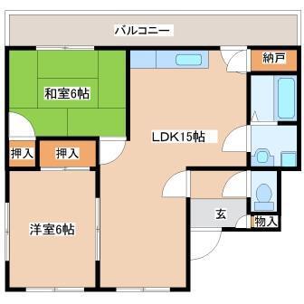 エクラシア大久保(2LDK/2階)の間取り写真
