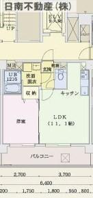 センターISLAND(1LDK/3階)の間取り写真