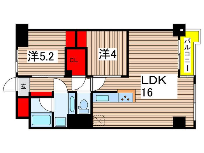 アリススプリング綾瀬(2LDK/4階)の間取り写真