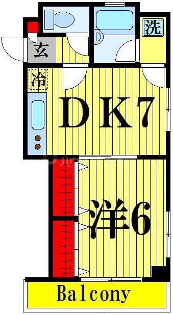 コスモファースト(1DK/2階)の間取り写真