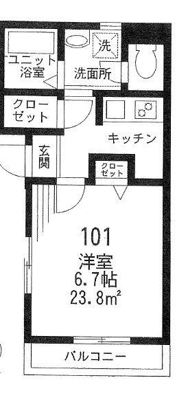 クレールメゾン(1K/1階)の間取り写真