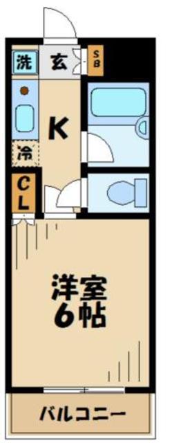 クィーンズタウン(1K/2階)の間取り写真