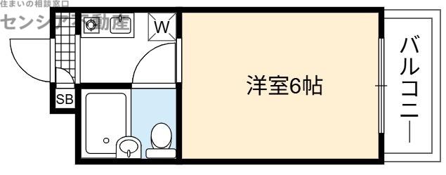 ポスト関目(1K/5階)の間取り写真