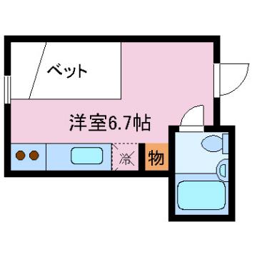 アルプスビル(ワンルーム/3階)の間取り写真