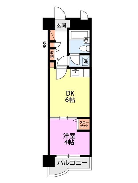 ライオンズシティ新潟(1DK/7階)の間取り写真