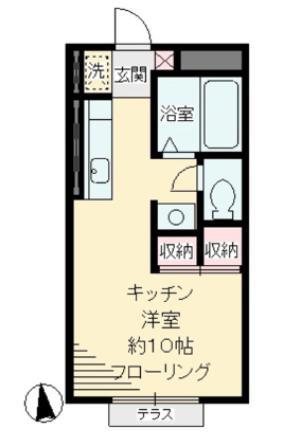 ディアコート経堂ー宮坂3丁目-(ワンルーム/1階)の間取り写真