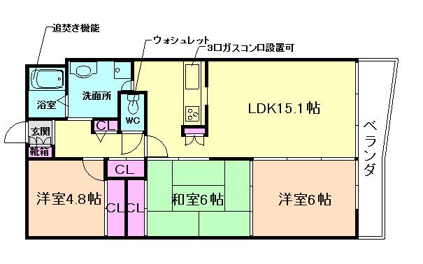 ファーストプライズ(3LDK/5階)の間取り写真