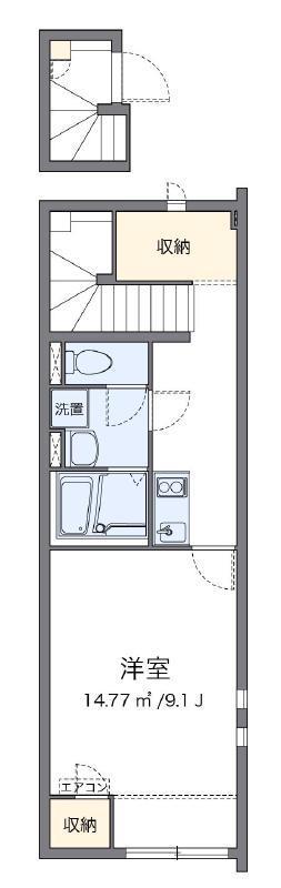 クレイノ日吉原III(1K/2階)の間取り写真