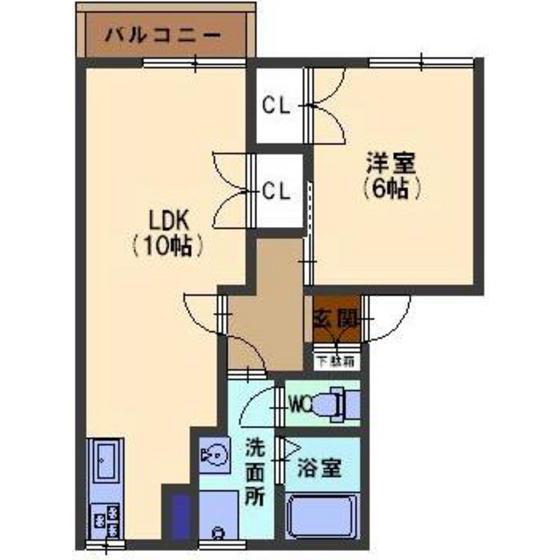 フレグランスII(1LDK/2階)の間取り写真
