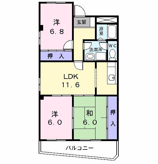 ラ・メゾン・エスポワール(3LDK/5階)の間取り写真