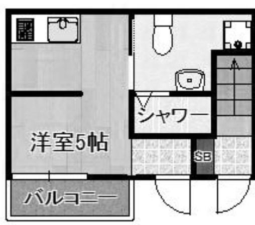 エターナルシーエス(ワンルーム/1階)の間取り写真