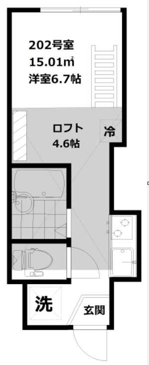 インベスト大井町18(ワンルーム/2階)の間取り写真