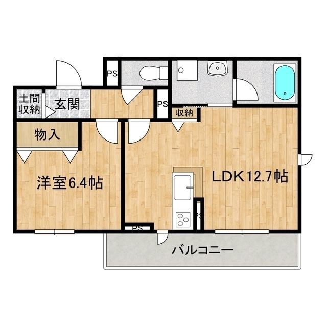 フェリス万博公園(1LDK/1階)の間取り写真