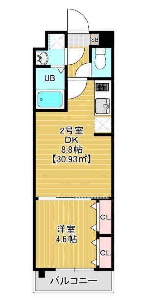 プリファード幕張(1DK/4階)の間取り写真
