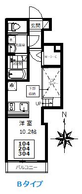 BEST STAGE 小手指4丁目(1K/2階)の間取り写真