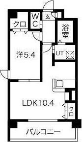 翠城III(1LDK/1階)の間取り写真